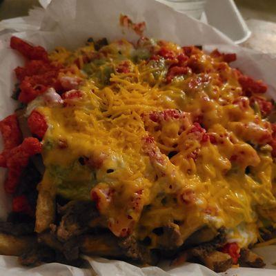 Hot cheeto Carne asada fries