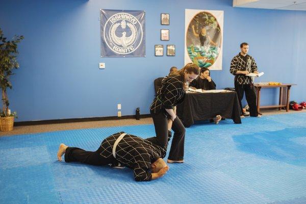 Hapkido empowers students to safely defend themselves against larger attackers.