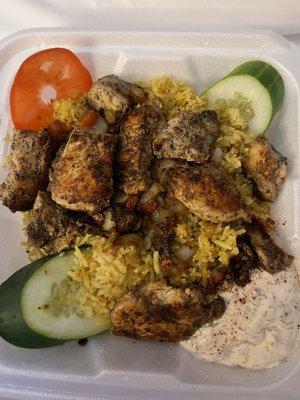 Chicken kebab plate