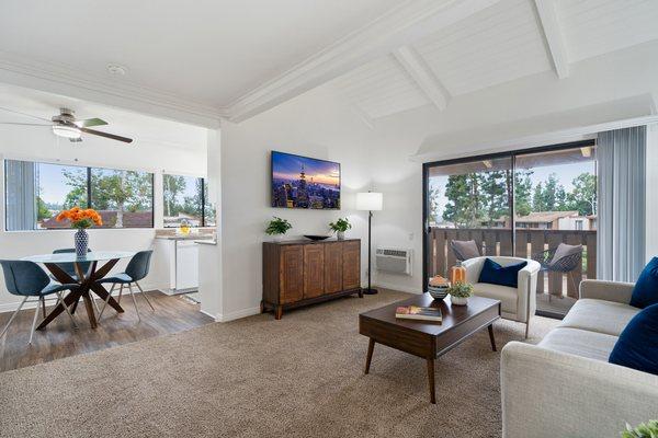 A peak inside our one bedroom apartment living room