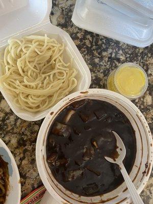 Black bean noodles (good but needed salt for me)