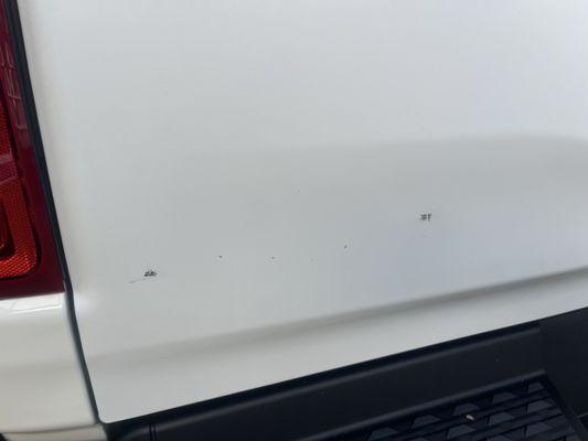 Scratches on tailgate