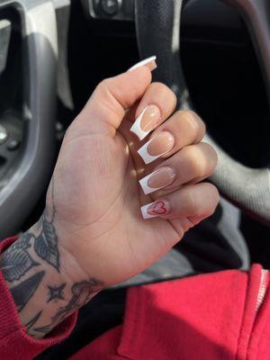 acrylic fill , french manicure