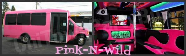 Pink-N-Wild 16 passenger party bus