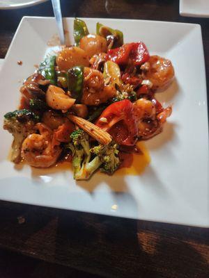 Szechuan Shrimp /scallops with veggies