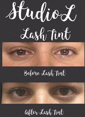 Before and After Lash Tint