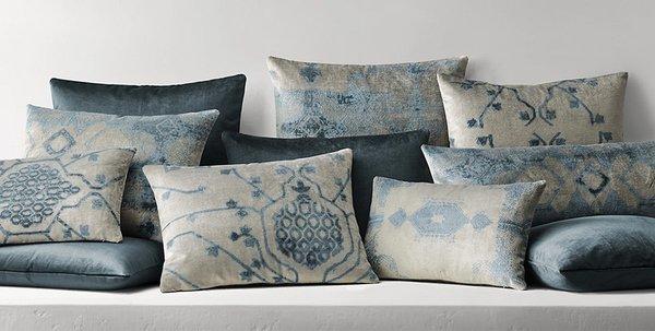 Featured Exclusively on RH.com-
 Oushak Collection
 Embossed lush velvet fabrics by hand, achieving a silken finish.