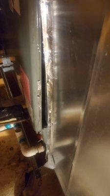 Air handler cover not put back together correctly