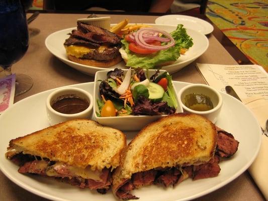 (top) Marriott Burger & (bottom) Pastrami sandwich