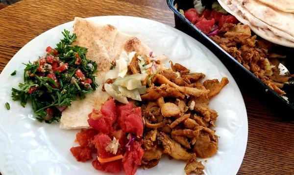 Alee's chicken shawarma and tabbouleh