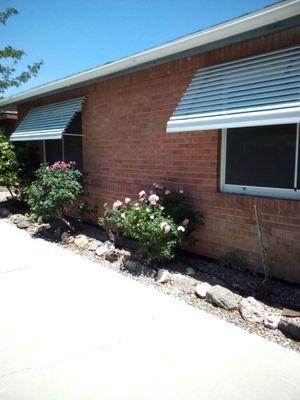 Newly installed awnings.