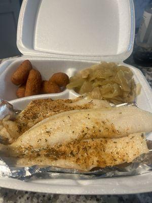 Broiled Catfish w/ Cabbage