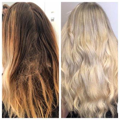 Wow! What a transformation! Balayage and extensions by @hairbyconorsea