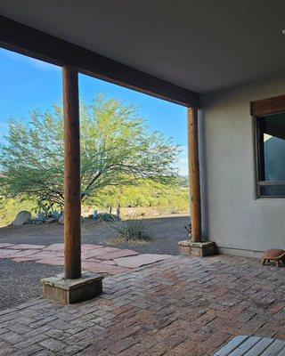 Retreat house front patio