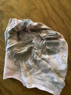 rag from kitchen table after the vent job