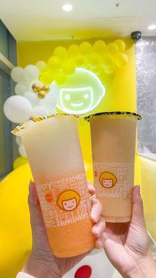 Grapefruit Lemon Slushie and Yakult Lemon Slushie