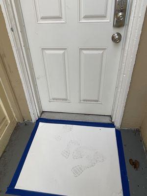 Sticky door mat- The team paid attention to details when preparing our house for lead decontamination.