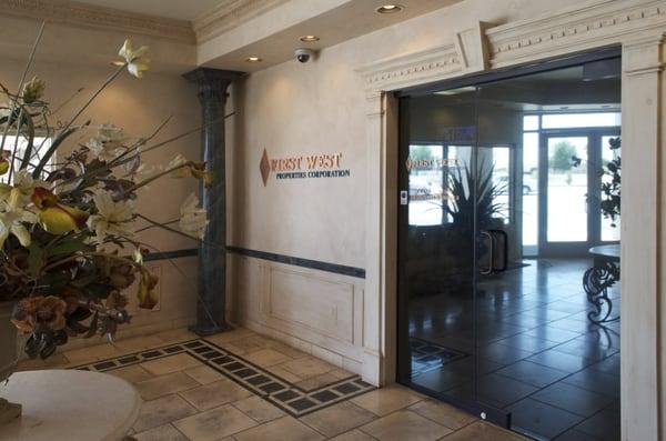 Lobby entrance to First West Properties corporate office.