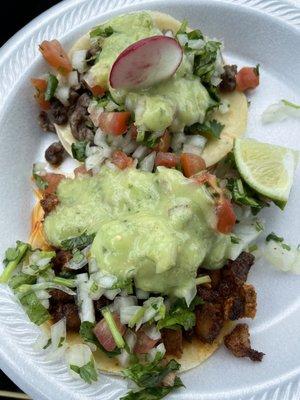 Asada and Al Pastor taco