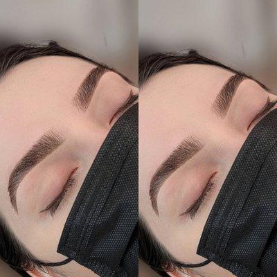 Brow Shaping + Hybrid Dye