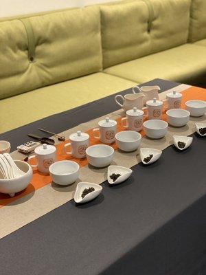 Tea tasting set up