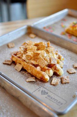 Cinnamon Toast Crunch: One of our three famous cereal waffles! A breakfast match made in heaven!