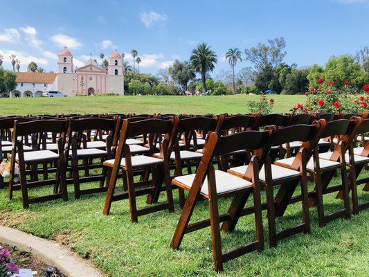 Wedding Rentals at the Santa Barbara Mission Rose Garden