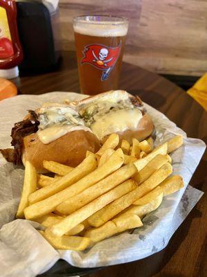 Philly Cheese Steak sandwich with fries