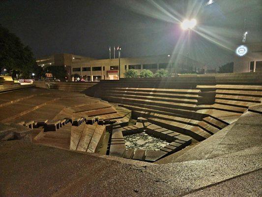 The Water Gardens by night.