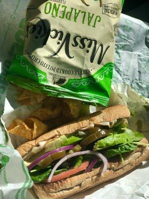 Subway sandwich with chips