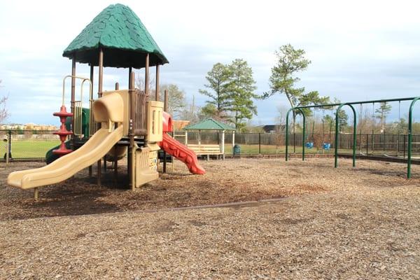 smaller playset and swings