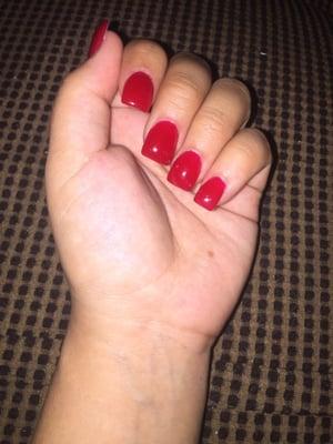 Just wanted simple acrylic nails and red only $20 bucks and love how they came out!