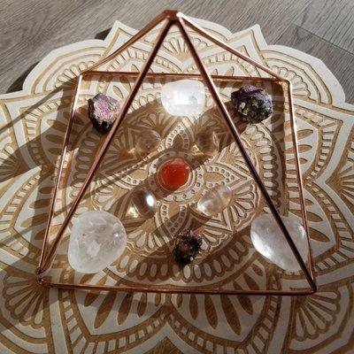 Copper pyramid and crystal grid