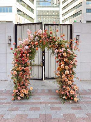 Full Service floral design wedding floral arch.