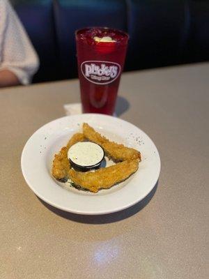 Fried pickles and tea!