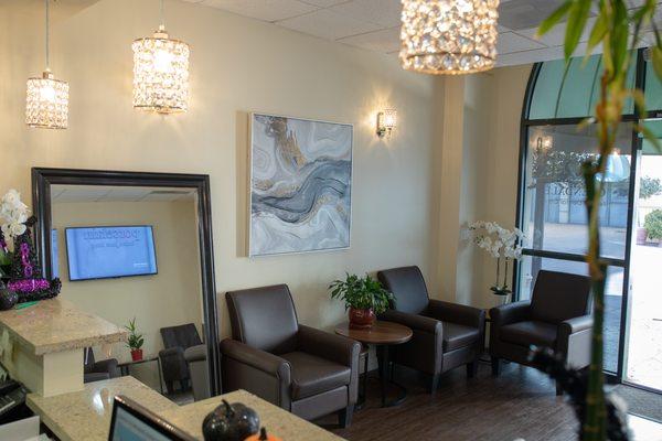 Our updated waiting room provides comfortable chairs and relaxing music while you wait