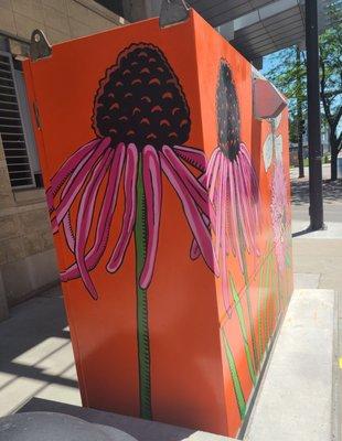 Electrical box disguised as wonderful artwork at 15th and Dodge