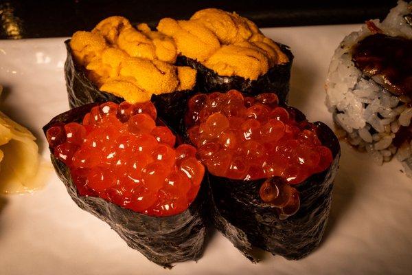 Uni & Ikura. At least they have Uni but the ikura is STICKY & not fresh.