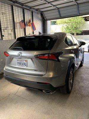 Lexus NX200t repairs complete. Car was involved in heavy front and rear end accident.