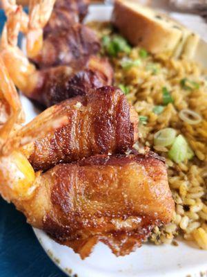 Bacon wrapped shrimp