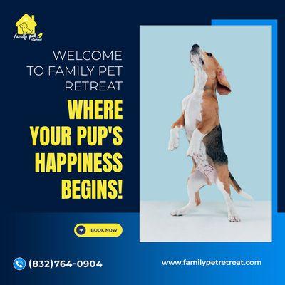 Welcome to Family Pet Retreat - Where Your Pup's Happiness Begins! 
Pets Phone: (832) 764-0904
Visit Us:  https://familypetretreat.com/