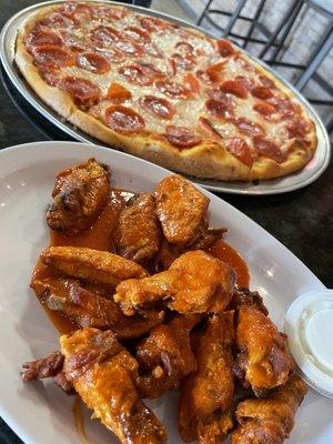 Pizza and wings