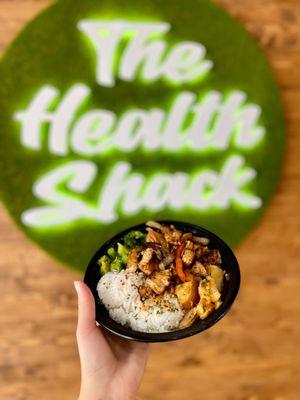 Teriyaki Bowl - Double Jasmine Rice, broccoli, and red potatoes