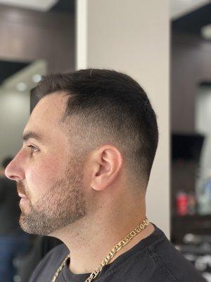 Beard and fade haircut