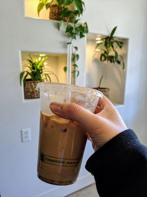 Iced mocha with spiced chocolate ($5.25)