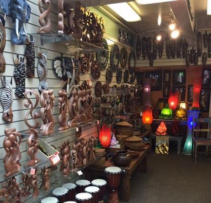 A wide selection of instruments, drums, masks handicrafts and more from the beautiful island of Bali.