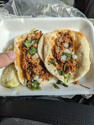 Leftover al pastor tacos were still amazing the next day.