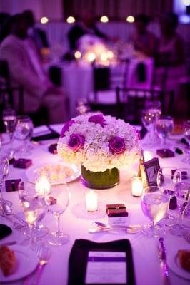 The centerpieces at our wedding, provided by Sterling Fell Florist