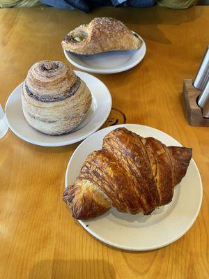 Top to bottom: Banana-Graham, Cinnamon Downtowner, Laugen Croissant