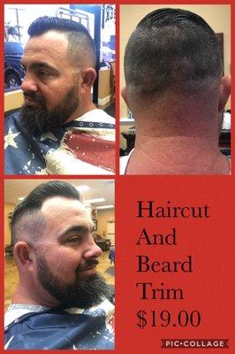 Haircut and Beard trim $19.00